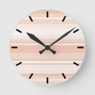 Peach stripes runde wanduhr