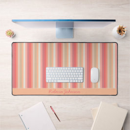Peach Stripes Trendy Chic Schreibtischunterlage