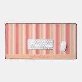 Peach Stripes Trendy Chic Schreibtischunterlage (Tastatur & Maus)