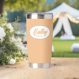 Peach Stylized Wedding Bridesmaid Thermobecher