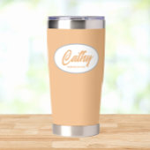 Peach Stylized Wedding Bridesmaid Thermobecher