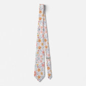 Peach Summer Floral Wasserfarbe Krawatte (Vorderseite)