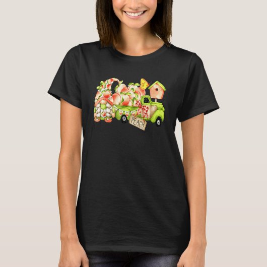 Peach Summer Fruit Gnome Truck Peachy Georgia Retr T-Shirt (Vorderseite)
