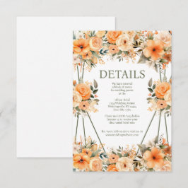 Peach Summer Wedding Details Eintrittskarte Begleitkarte