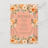 Peach Summer Wedding Details Eintrittskarte Begleitkarte (Vorderseite)