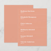 Peach Summer Wedding Platzkarte DIY (Vorne/Hinten)