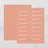 Peach Summer Wedding Platzkarte DIY (Vorne/Hinten)
