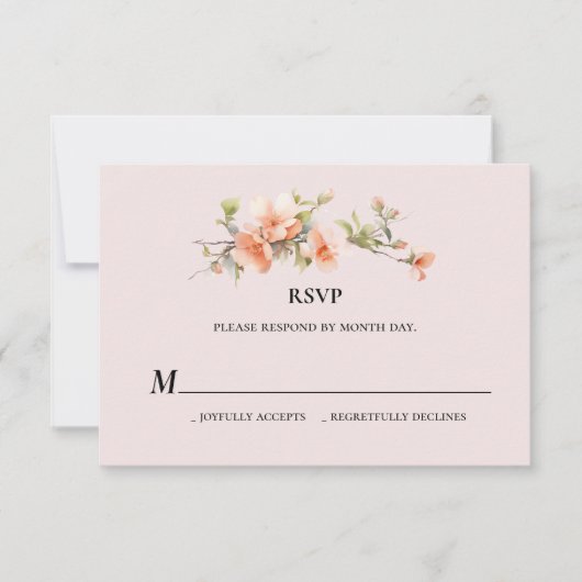 Peach Summer Wedding RSVP Karte (Vorderseite)