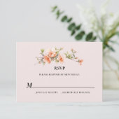 Peach Summer Wedding RSVP Karte (Stehend Vorderseite)