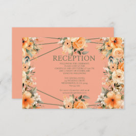 Peach Summer Wedeption Enclosure Card Begleitkarte