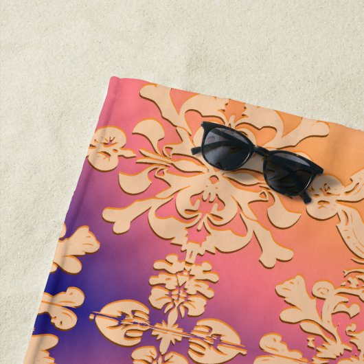 Peach Sunset Royal Damask Strandtuch (Beispiel)