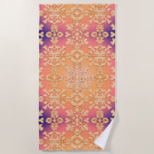 Peach Sunset Royal Damask Strandtuch (Vorderseite)