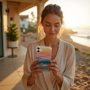 Peach Swell Fluid Abstrakt Coastal iPhone 16 Hülle