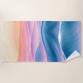 Peach Swell Fluid Abstrakt Coastal Strandtuch (Vorderseite)