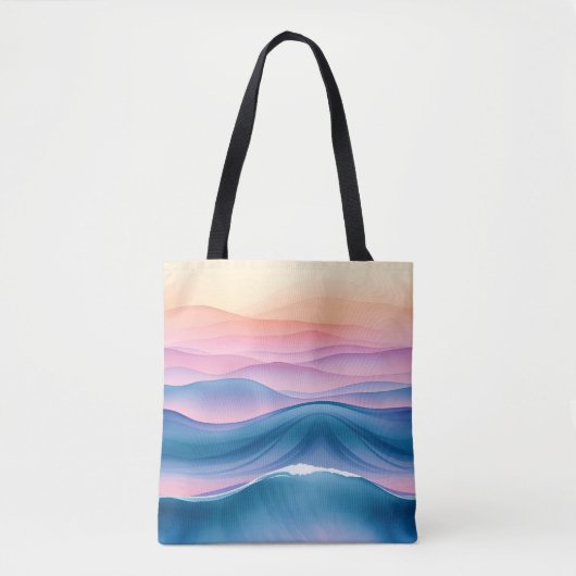 Peach Swell Fluid Abstrakt Coastal Tasche (Vorderseite)