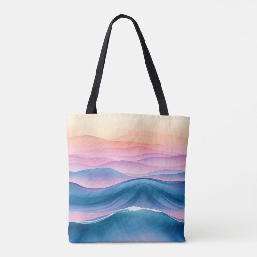 Peach Swell Fluid Abstrakt Coastal Tasche (Rückseite)