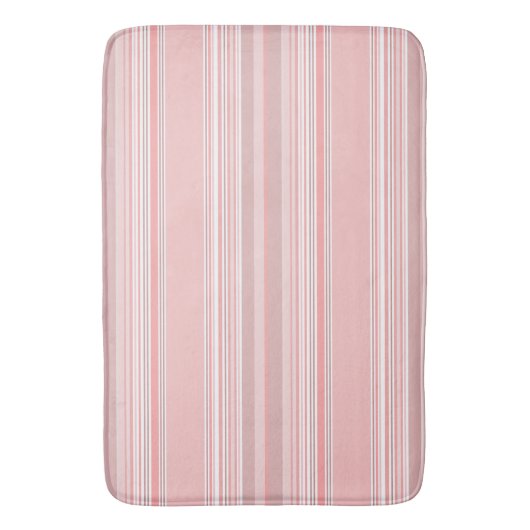 Peach Taupe Moderne Strip Badematte (Vorderseite Vertikal)