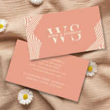 Peach Terracotta Abstrakt Classic Monogram Modern