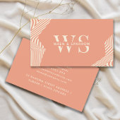 Peach Terracotta Abstrakt Classic Monogram Modern Visitenkarte