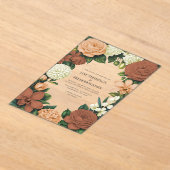 Peach, Terracotta & Cream Floral Wedding Acryleinladungen (Ablage )