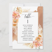 Peach Terracotta Sitzplakate Karten mit den Namen  (Rückseite)