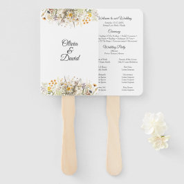 Peach Terracotta Wildblume Meadow Wedding Program Fächer