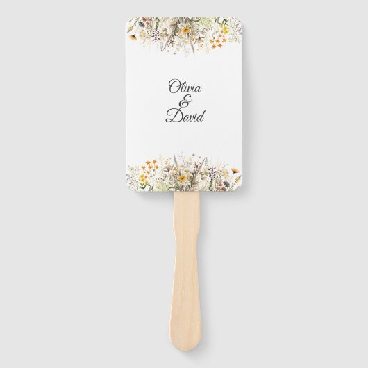 Peach Terracotta Wildblume Meadow Wedding Program Fächer (Vorderseite)