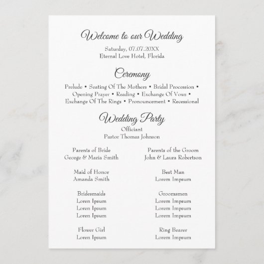 Peach Terracotta Wildblume Meadow Wedding Program Programm (Rückseite)