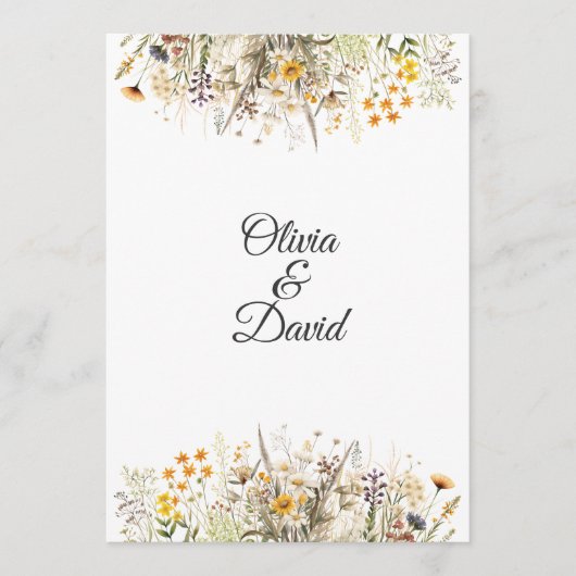 Peach Terracotta Wildblume Meadow Wedding Program Programm (Vorderseite)