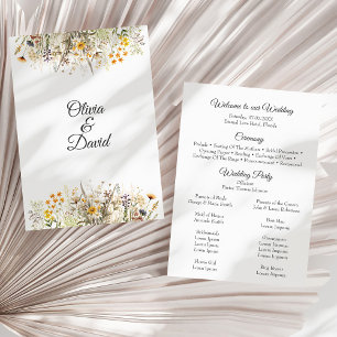 Peach Terracotta Wildblume Meadow Wedding Program Programm