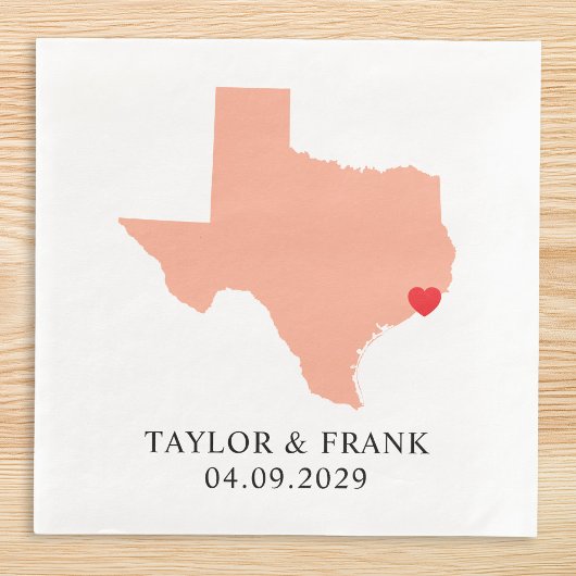 Peach Texas Wedding Serviette