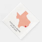 Peach Texas Wedding Serviette (Ecke)