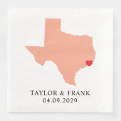 Peach Texas Wedding Serviette (Vorderseite)