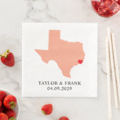 Peach Texas Wedding Serviette (Beispiel)