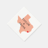 Peach Texas Wedding Serviette (Ecke)