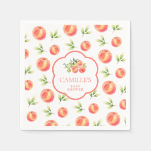 Peach Theme Babydusche Personalisiert Serviette