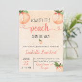 Peach Themed Baby Dusche Einladung (Stehend Vorderseite)