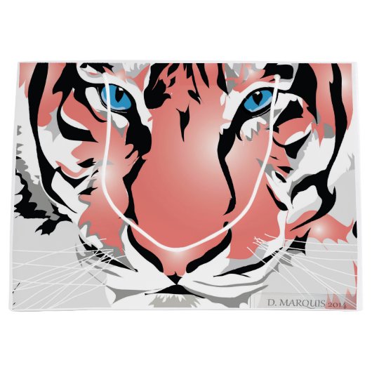 PEACH TIGER LARGE GIFT BAG GROßE GESCHENKTÜTE (Vorderseite)