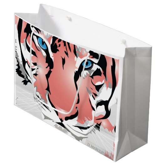 PEACH TIGER LARGE GIFT BAG GROßE GESCHENKTÜTE (Vorderseite Schrägansicht)