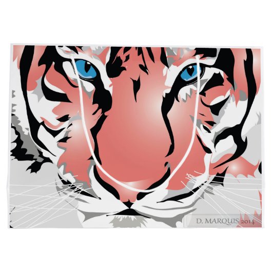 PEACH TIGER LARGE GIFT BAG GROßE GESCHENKTÜTE (Rückseite)