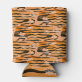 Peach Tiger Stripe Muster Dosenkühler (Rückseite)