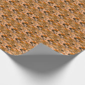 Peach Tiger Stripe Muster Geschenkpapier (Ecke)