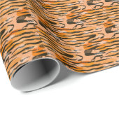 Peach Tiger Stripe Muster Geschenkpapier (Rolleneckpunkt)