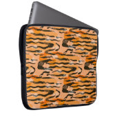 Peach Tiger Stripe Muster Laptopschutzhülle (Vorne Rechts)