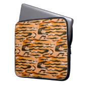 Peach Tiger Stripe Muster Laptopschutzhülle (Vorderseite Links)
