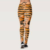 Peach Tiger Stripe Muster Leggings (Rückseite)