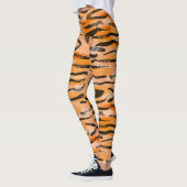 Peach Tiger Stripe Muster Leggings (Links)