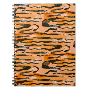 Peach Tiger Stripe Muster Notizblock