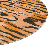 Peach Tiger Stripe Muster Schneidebrett (Ecke)