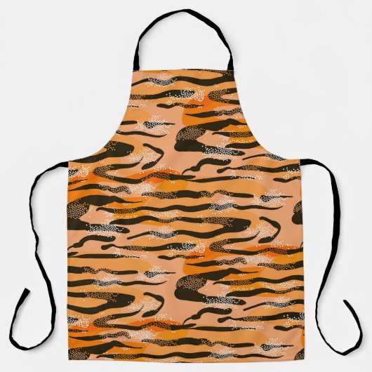Peach Tiger Stripe Muster Schürze (Vorderseite)